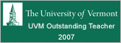 UVM Outstanding Teacher 2007
